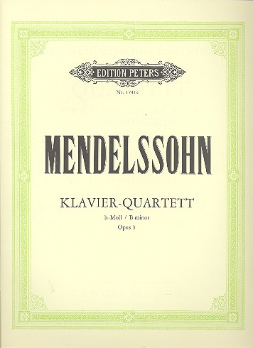 Quartett h-Moll op.3&nbsp;&nbsp;für Klavier und Streichtrio&nbsp;&nbsp;