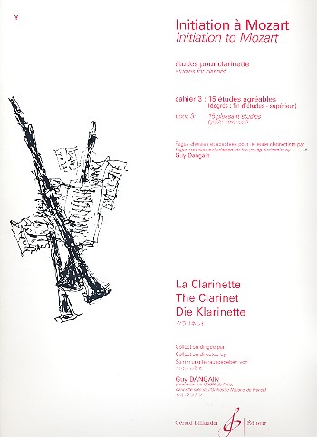 Initation à Mozart vol.3&nbsp;&nbsp;15 études agréables pour&nbsp;&nbsp;clarinette