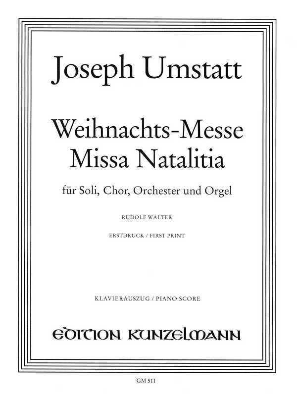 Weihnachts-Messe&nbsp;&nbsp;für Soli, Chor und Orchester&nbsp;&nbsp;Klavierauszug
