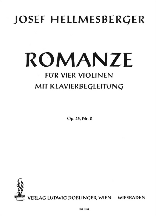 Romanze op.43,2  für 4 Violinen und Klavier  