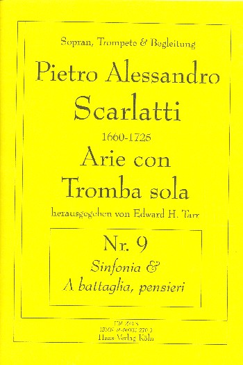 Arie con tromba sola Nr.9  für Sopran, Trompete und Bc  Partitur und Trompetenstimme