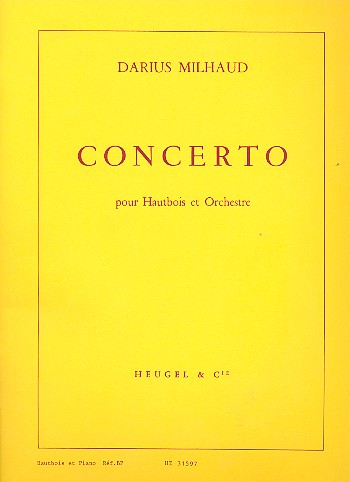 Concerto pour hautbois et&nbsp;&nbsp;orchestre pour hautbois et piano&nbsp;&nbsp;