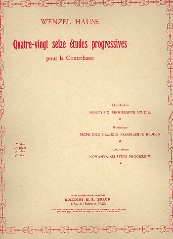 96 études progressives vol.1 (nos.1-24)  pour contrebasse  