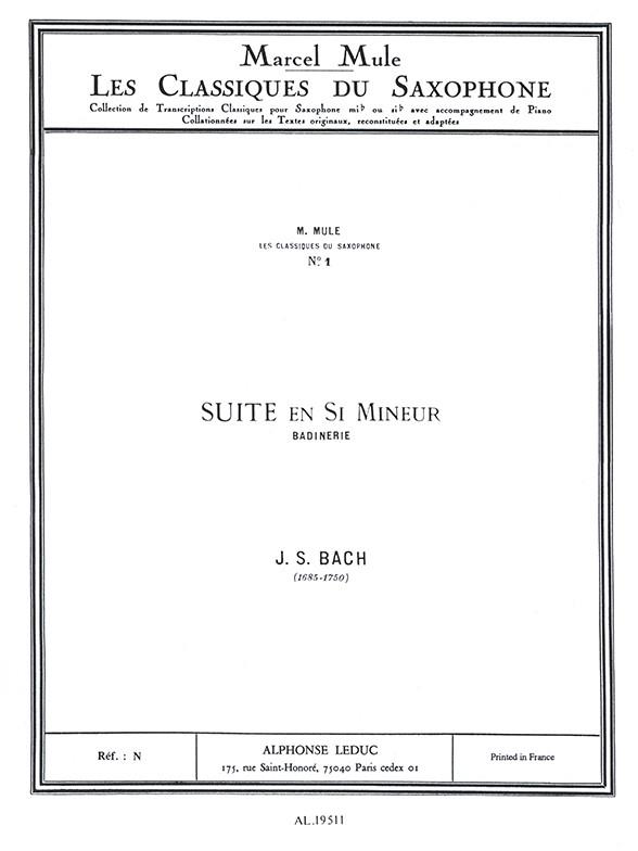 Badinerie de la suite si mineur&nbsp;&nbsp;pour saxophone alto et piano&nbsp;&nbsp;