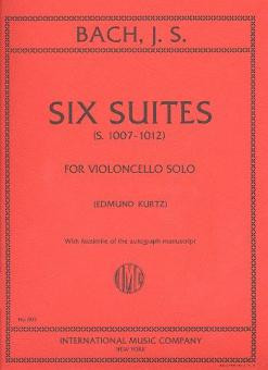 6 Suites BWV1007-1012&nbsp;&nbsp;for violoncello solo (with facsimile)&nbsp;&nbsp;