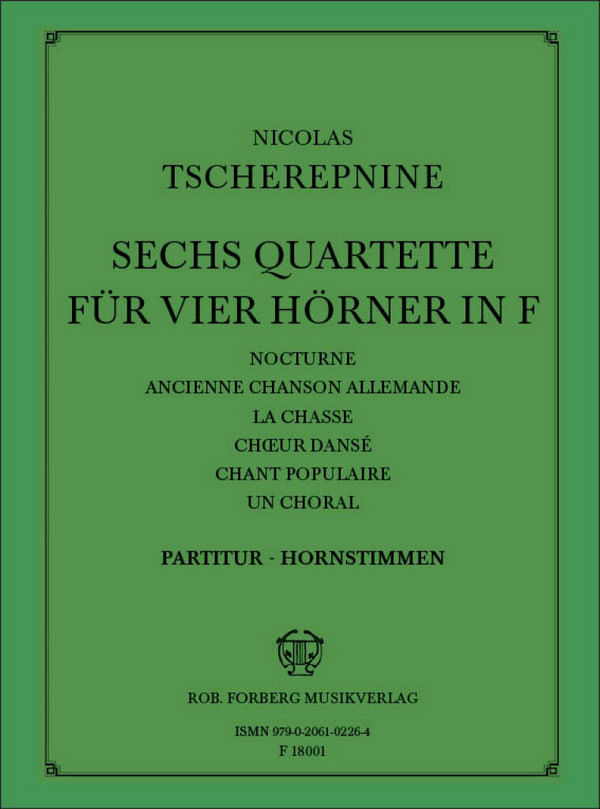6 Quartette  für 4 Hörner in F  Partitur und Stimmen