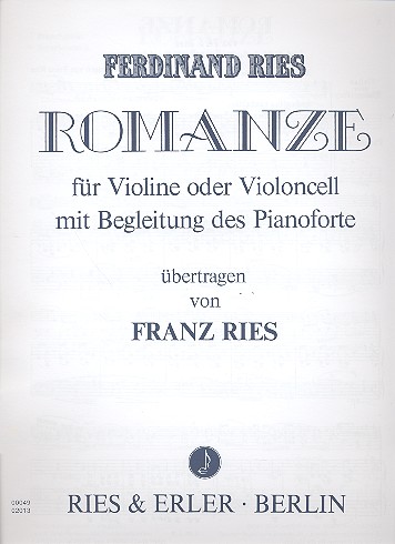 Romanze  für Violine (Violoncello) und Klavier  