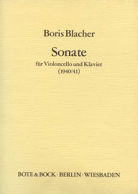 Sonate&nbsp;&nbsp;für Violoncello und Klavier&nbsp;&nbsp;