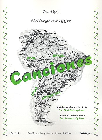 Canciones  für 5 Blockflöten (SAATB)  Partitur