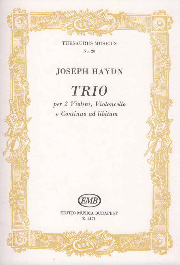 Trio Hob.V:1 für 2 Violinen und Violoncello&nbsp;&nbsp;Bc ad lib&nbsp;&nbsp;Partitur und Stimmen