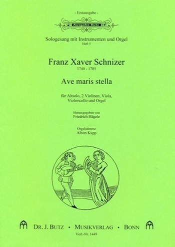 Ave Maris Stella&nbsp;&nbsp;für Alt solo, Streichquartett und Orgel&nbsp;&nbsp;HAEGELE, FRIEDRICH, ED