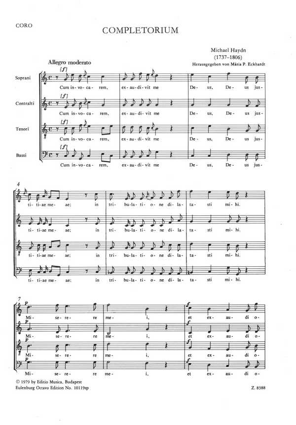Completorium  für gem Chor und Orchester  Chorpartitur