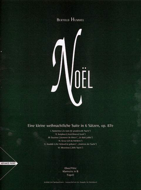 Noel op.87e&nbsp;&nbsp;für Oboe (Flöte), Klarinette und Fagott&nbsp;&nbsp;3 Spielpartituren