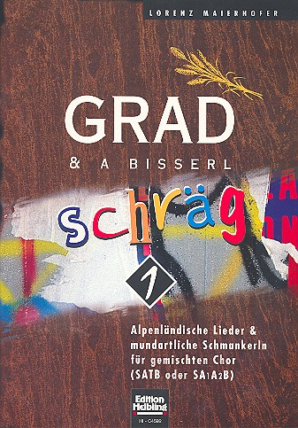 Grad und a bisserl schräg Band 1&nbsp;&nbsp;Alpenländische Lieder für gem Chor&nbsp;&nbsp;(SATB oder SAAB), Partitur