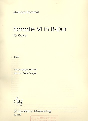 Sonate B-Dur Nr.6 für Klavier  Verlagskopie  