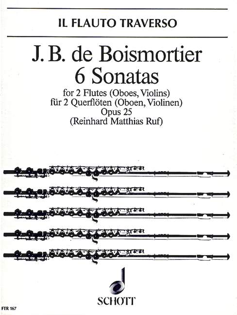 6 Sonatas op. 25  für 2 Flöten (Oboen, Violinen)  Spielpartitur