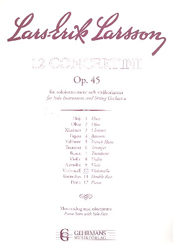 Concertino op.45,10 for violoncello and string  orchestra for violoncello and piano  