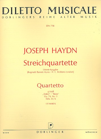 Streichquartett  g-Moll Hob.III:74 op.74,3&nbsp;&nbsp;Stimmen&nbsp;&nbsp;