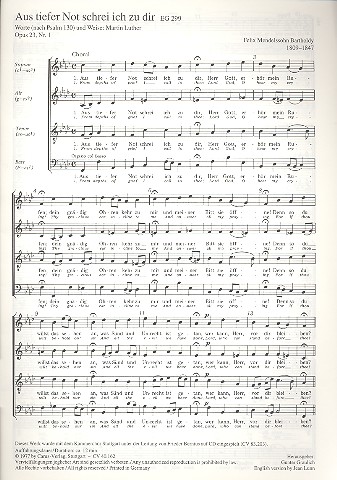 Aus tiefer Not schrei ich zu dir&nbsp;&nbsp;für gem Chor a cappella&nbsp;&nbsp;Partitur