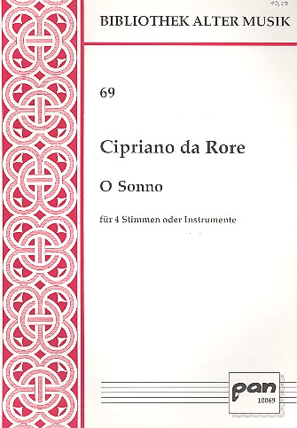 O SONNO FUER 4 STIMMEN ODER  INSTRUMENTE,  PARTITUR  BIBLIOTHEK ALTER MUSIK BAND 69