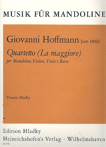 Quartetto la maggiore&nbsp;&nbsp;per mandolino, violino, viola e basso&nbsp;&nbsp;Stimmen
