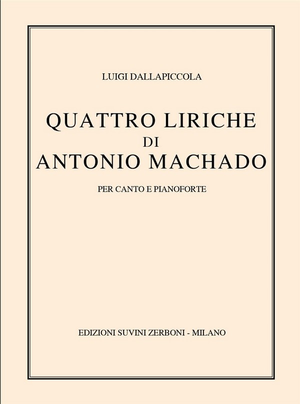 4 Liriche di Antonio Machado  per canto e pianoforte  