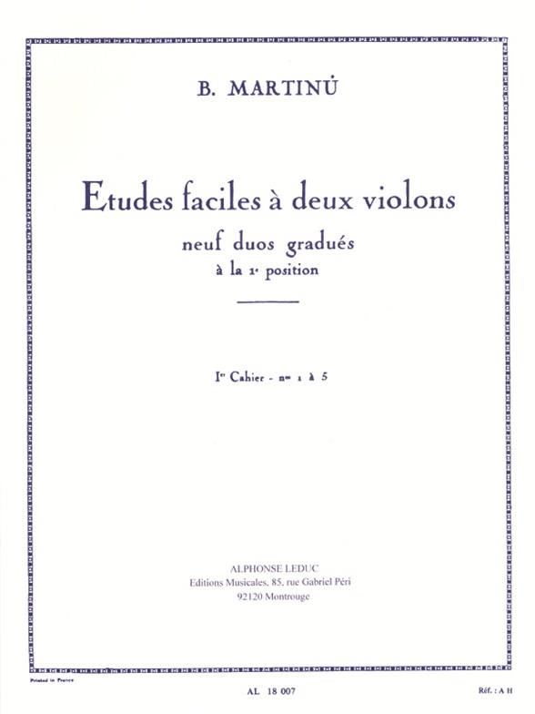 Etudes faciles à 2 violons vol.1&nbsp;&nbsp;(nos.1-5) 9 duos gradués à la&nbsp;&nbsp;première position
