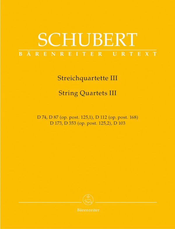 Streichquartette Band 3&nbsp;&nbsp;D74, D87, dD112, D173, D353, D103&nbsp;&nbsp;Stimmen