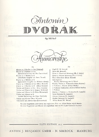Humoreske Ges-Dur op.101,7  für Klavier  