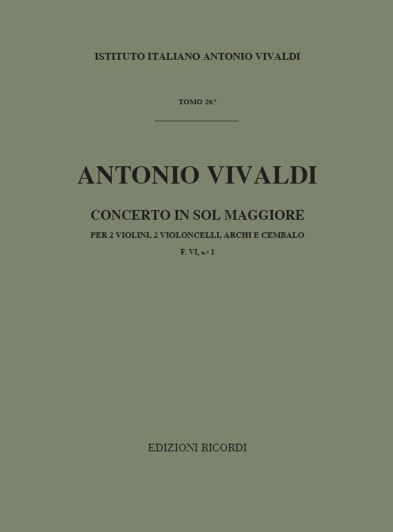 CONCERTO IN SOL MAGGIORE FUER&nbsp;&nbsp;2VL, 2VC, STREICHER U. BC  PARTITUR&nbsp;&nbsp;EPHRIKIAN, ANGELO, ED