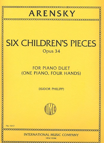 6 Children's Pieces op.34  for piano duet  score