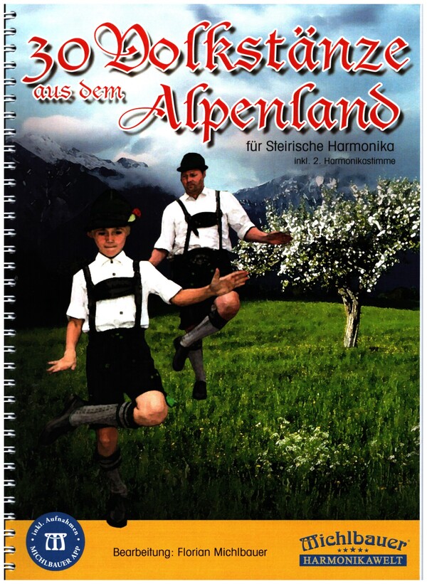 30 Volkstänze aus dem Alpenland (+App)  für 3- und 4reihige Harmonika  