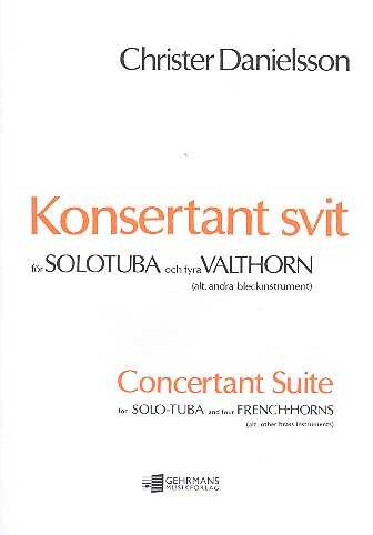 Concertant Suite for solo tuba  and 4 french horns or other brass  instruments,  score