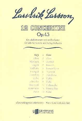 Concertino op.45,1 for flute and  string orchestra for flute and piano  