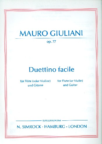 Duettino facile op.77  für Flöte (Violine) und Gitarre  
