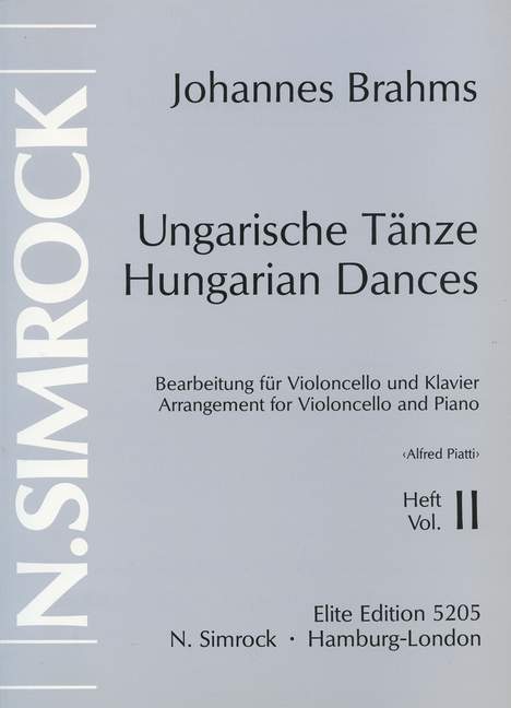 Ungarische Tänze Band 2 (Nr.6-10)&nbsp;&nbsp;für Violoncello und Klavier&nbsp;&nbsp;
