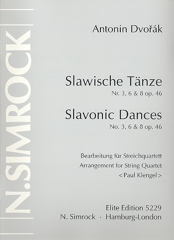 3 slawische Tänze aus op.46 (NR.3,6,8)  für Streichquartett  Partitur und Stimmen