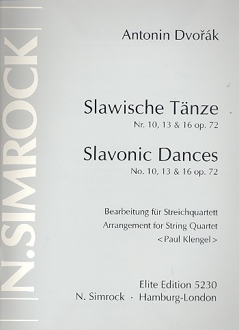 3 slawische Tänze aus op.72 (Nr.10,13,16)  für Streichquartett  