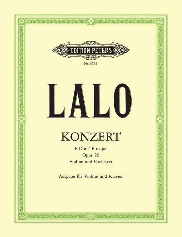 Konzert F-Dur op.20 für Violine und Orchester  für Violine und Klavier  Klavier