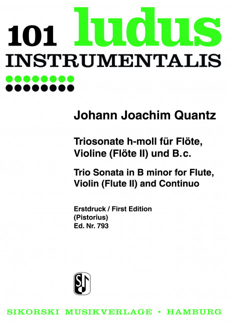 Triosonate h-Moll für Flöte,  Violine (Flöte) und Bc  Stimmen
