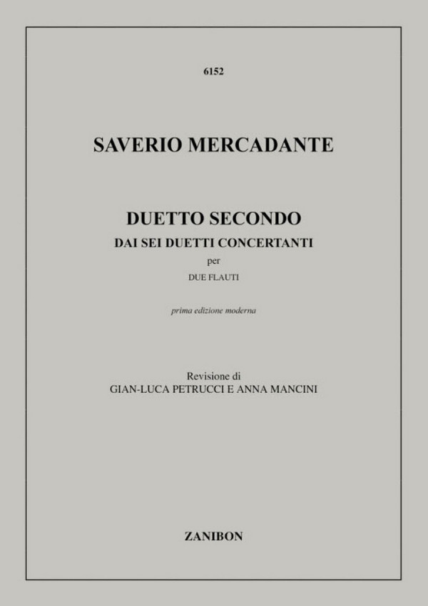 Duetto secondo dai 6 duetti  concertanti per 2 flauti, partitura  