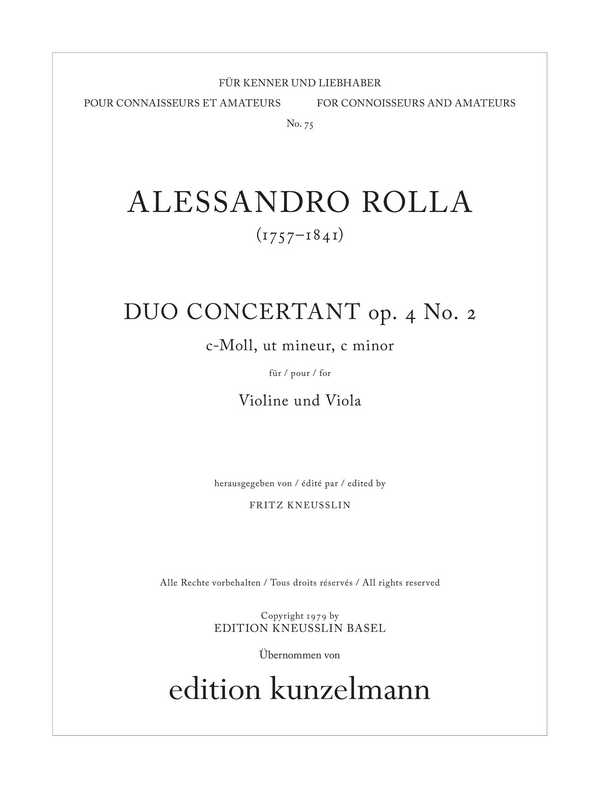 Duo concertant d-Moll op.4,2  für Violine und Viola  Stimmen