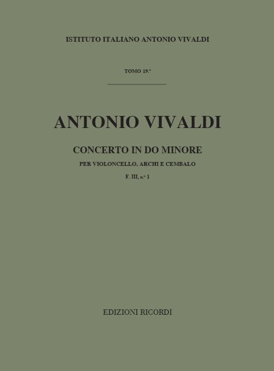 Concerto in do minore fiii:1 Per&nbsp;&nbsp;violoncello, archi e bc&nbsp;&nbsp;Partitur