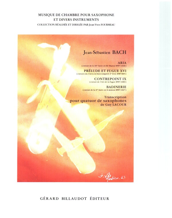 4 Pièces&nbsp;&nbsp;pour 4 saxophones (SATBAR)&nbsp;&nbsp;partition et parties