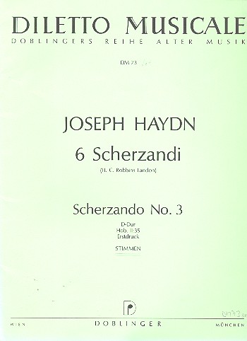 Scherzando no. 3 Hob. II:35 D-Dur&nbsp;&nbsp;Erstdruck&nbsp;&nbsp;Stimmen