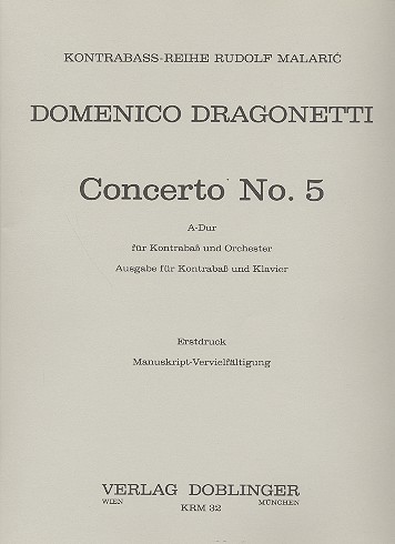 Concerto A-Dur Nr.5  für Kontrabass und Klavier  