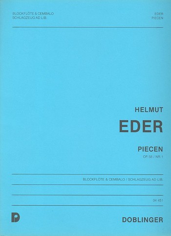 PIECEN OP.58,1 FUER ALTBLOCK-  FLOETE UND CEMBALO (SCHLZG AD LIB.)  