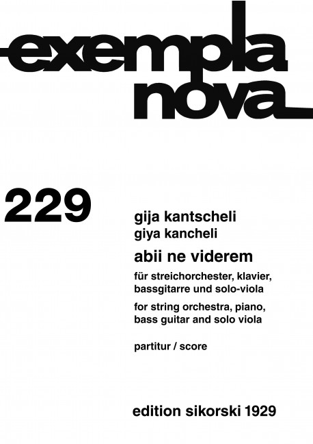 Abii ne viderem für Streichorchester,  Klavier, Bassgitarre und Viola solo  Studienpartitur