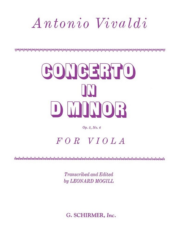 Concerto d minor op.3,6 for viola  and piano  