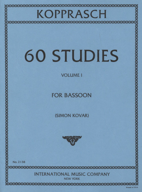 60 Studies vol.1 (nos.1-34)&nbsp;&nbsp;for bassoon&nbsp;&nbsp;
